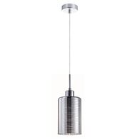 ESPEJO1: Interior Iron & Chrome Oblong Glass with Line Effect Pendant Lights