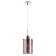 ESPEJO2: Interior Iron & Rose Gold Oblong Glass with Line Effect Pendant Lights