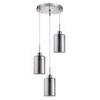 ESPEJO3: Interior Iron & Chrome Oblong Glass with Dotted Effect Pendant Lights