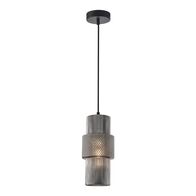 HUECA: Interior Double Cylinder Ribbed with Segment Pendant Lights