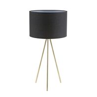 JAMBES: Drum Shade with Antique Brass Tripod Table Lamps