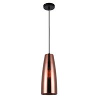 LAMINA: Retro Copper Coloured Glass Ellipse Shape Pendant Light