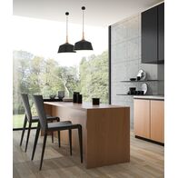 NORDIC: Modern Scandinavian Medium Dome Shape Steel & Wood Pendant Lights