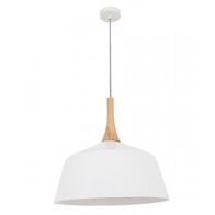 NORDIC: Modern Scandinavian Large Dome Shape Steel & Wood Pendant Lights