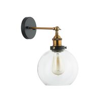 PESINI: Interior Swing Arm Glass with Antique Brass/ Chrome Highlight Wall Lights