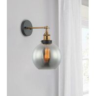PESINI: Interior Swing Arm Glass with Antique Brass/ Chrome Highlight Wall Lights