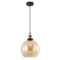 PESINI: Interior Wine Glass with Antique Brass/ Chrome Highlight Pendant Lights