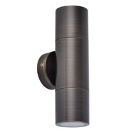 GU10 Exterior Wall Pillar Spot Lights (Rustic Brass) IP65