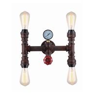STEAM: Interior Aged Iron 4xPipe Wall Light