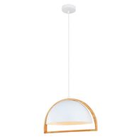 SWING: Dome With Wood Frame Pendant Lights