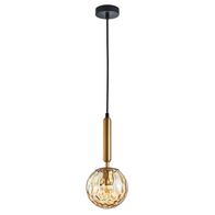 TRATTINO: Interior Bronze Amber / Smokey Black Spherical Glass Pendant Lights