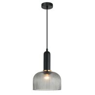 VINTAJ: Retro Interior Dome Shape Ribbed Glass Pendant Lights