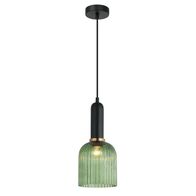 VINTAJ: Retro Interior Ellipse Shape Ribbed Glass Pendant Lights