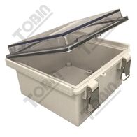 ABS Electrical Enclosure Box | IP66 Rated | Hinged Clear Lid | Grey Body | by Tobin