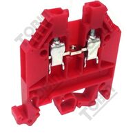 Terminal Din Mount 4mm Red 32A | 32A Current Rating | Din Rail Mountable | Easy Identification | by Tobin