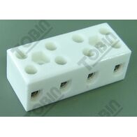 Terminal Block Porcelain 4 Wire Connector | 10A Current Rating | High Heat Resistance | by Tobin