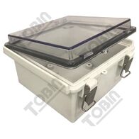 Polycarbonate Enclosure Box | IP66 Rated | Grey Body & Clear Hinged Lid | by Tobin