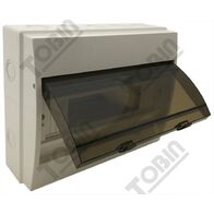 Load Centre 12 Pole Surface Mount | IP55 Weatherproof | Transparent Cover | by Tobin