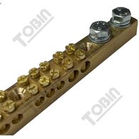 Earth Bars 250A 24 Pole | High Conductivity Copper | Numbered Poles for Easy Identification | by Tobin