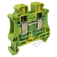 UT Terminal Single Level Earth 10mm² | 76A Rated Current | DIN Rail Mount | by Tobin