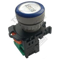 Pushbutton Flush Blue Reset Label | Sleek Design | 1 N/O Contact | by Tobin