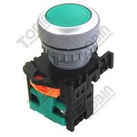 Pushbutton Flush Non Latching Green 1N/O Contact | Momentary Operation | Easy Identification | by Tobin