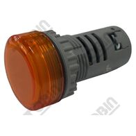 Pilot Light 22mm Hole LED | Amber Color | 12V AC/DC Operation | Panel Mount | by Tobin
