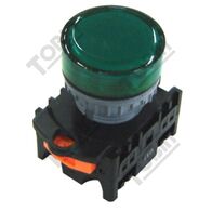 Pilot Light 22mm Green LED | 12V AC/DC | BA9 Mounting Type | by Tobin