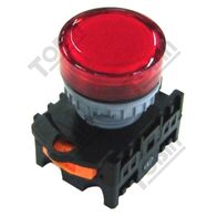 Pilot Light 22mm Hole BA9 | 24V AC/DC | Red LED Indicator | by Tobin