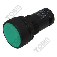 Pushbutton Monobloc Flush Green | 1 N/O & 1 N/C Contacts | Durable Design | by Tobin