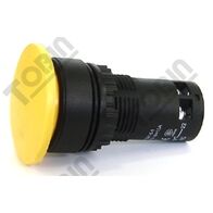 Pushbutton Monobloc Mushroom Yellow | 1 N/O & 1 N/C Contacts | High Visibility Design | by Tobin