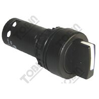 Selector Switch Short Lever 3 Position | Monobloc Design | 2 N/O Contacts | Black Finish | by Tobin