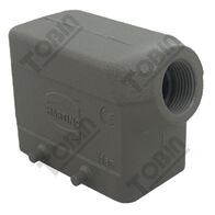 Housing 10P Alum Horizontal Hood | 10 Poles Plus Earth | 4 Pins | M20 Cable Gland | by Tobin