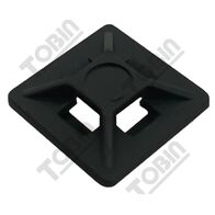 Adhesive Tie Base Black | 21x21mm | Up to 4.7mm Tie Width | Strong Adhesive Backing | by Tobin