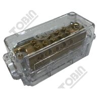Clear Link 350A 7 Hole Electrical Termination | Supports 2x150mm² & 2x50mm² | Clear Insulation | by Tobin