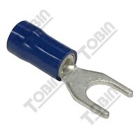 Spade Terminal Connector Blue | 1.5-2.5mm Wire Size | 5mm Stud | 27A Rated | @Pack of 100 | by Tobin