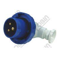 Angled Plug 16A 240VAC 2P+E | IP67 Waterproof | 90-Degree Design | by Tobin