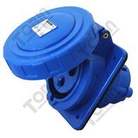 Panel Mount Socket 32A 240V 2P+E | IP67 Rated | 10° Angled Design | by Tobin