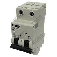 MCB EUREKA 2 Pole 4A C Curve Circuit Breaker | 6kA Breaking Capacity | by Tobin