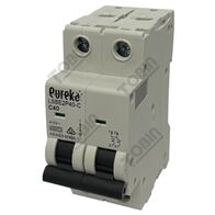 MCB EUREKA 2 Pole 40A C Curve Circuit Breaker | 6kA Breaking Capacity | by Tobin