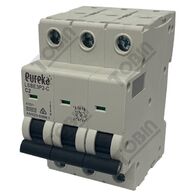 MCB EUREKA 3 Pole Miniature Circuit Breaker | 2A Current Rating | C Curve Trip | 6kA Breaking Capacity | by Tobin