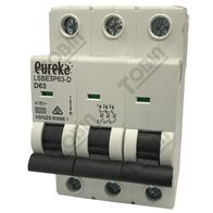 MCB EUREKA 3 Pole 63A D Curve Circuit Breaker | 6kA Breaking Capacity | High Inrush Current Protection | by Tobin