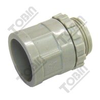 25mm PVC Plain to Screwed Lock Ring Adaptor | Glue Type Connection | Includes Locknut | by Tobin