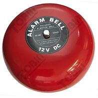 12VDC Red Warning Bell | 6 Inch Diameter | 93 dB Sound Output | IP44 Rated | by Tobin