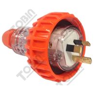 Straight Plug 3 Flat Pin | 10A 250V | IP66 Rated | by Tobin