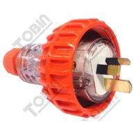 Straight Plug 3 Flat Pin | 15A 250V | IP66 Rated | by Tobin