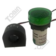 Ammeter-Voltmeter 22mm | 0-100A Current & 50-500VAC Voltage | Green Display | by Tobin