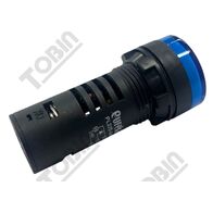 22mm Blue Pilot Light with Test Diode | 24V AC/DC | LED Indicator | Panel Mounting | by Tobin