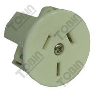 Panel Mount Unswitched Socket 10A | Durable White Finish | Compatible with 3.0mm Wiring | by Tobin