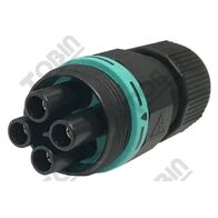 Inline Female Socket 4P | IP68 Rated | 17.5A Current | by Tobin